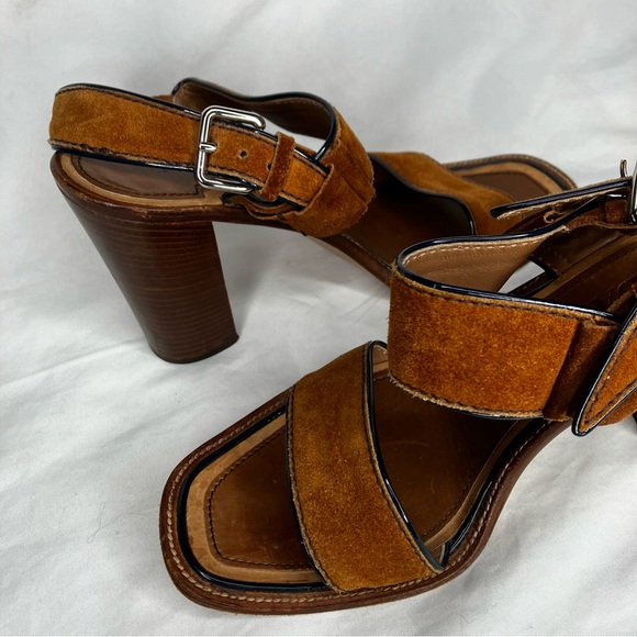 Prada 37 brown sling back suede sandals - Picture 4 of 4
